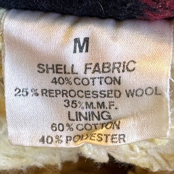 Vintage MacTaggart Wool Buffalo Plaid Sherpa Lined Jacket 4 Pockets Women Medium - Picture 7 of 8